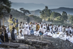 Pilgrims at dawn, Lalibela